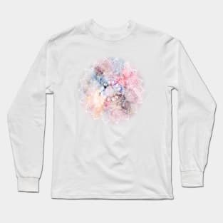 Whimsical white watercolor mandala design Long Sleeve T-Shirt